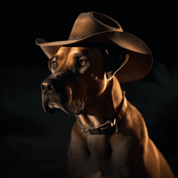 Bear Dog With Cowboy Hat