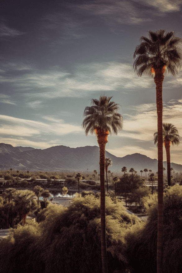 Scottsdale Arizona Mountains and Palm Trees