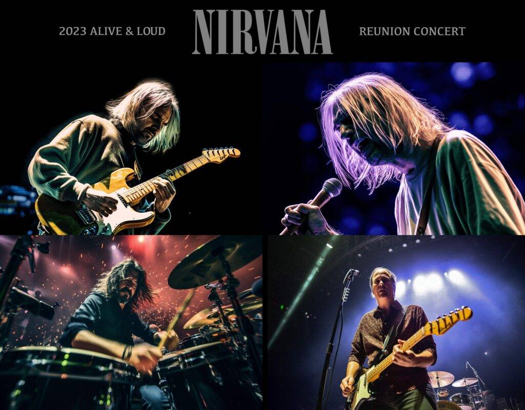 2023 Nirvana Concert with Kurt Cobain - Midjourney