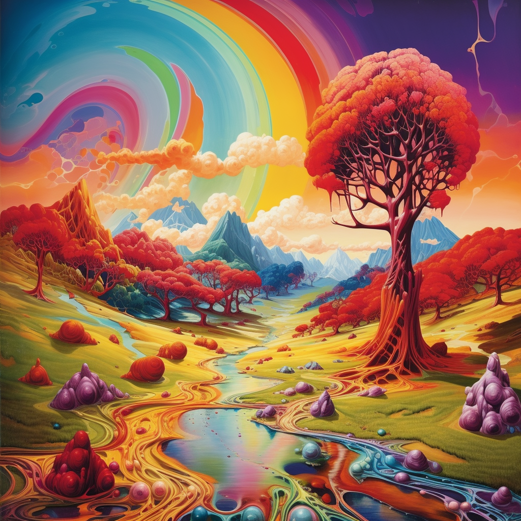 Midjourney - Psychedelic Prompt - Skittle Forrest