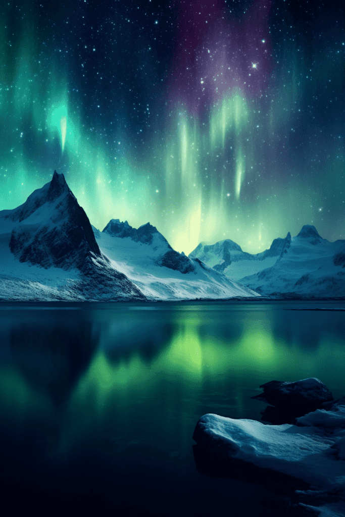 Antarctica with Northern Lights