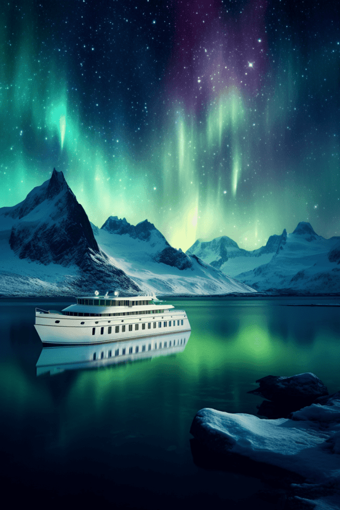 Antarctica with Northern Lights - Midjourney Inpainting