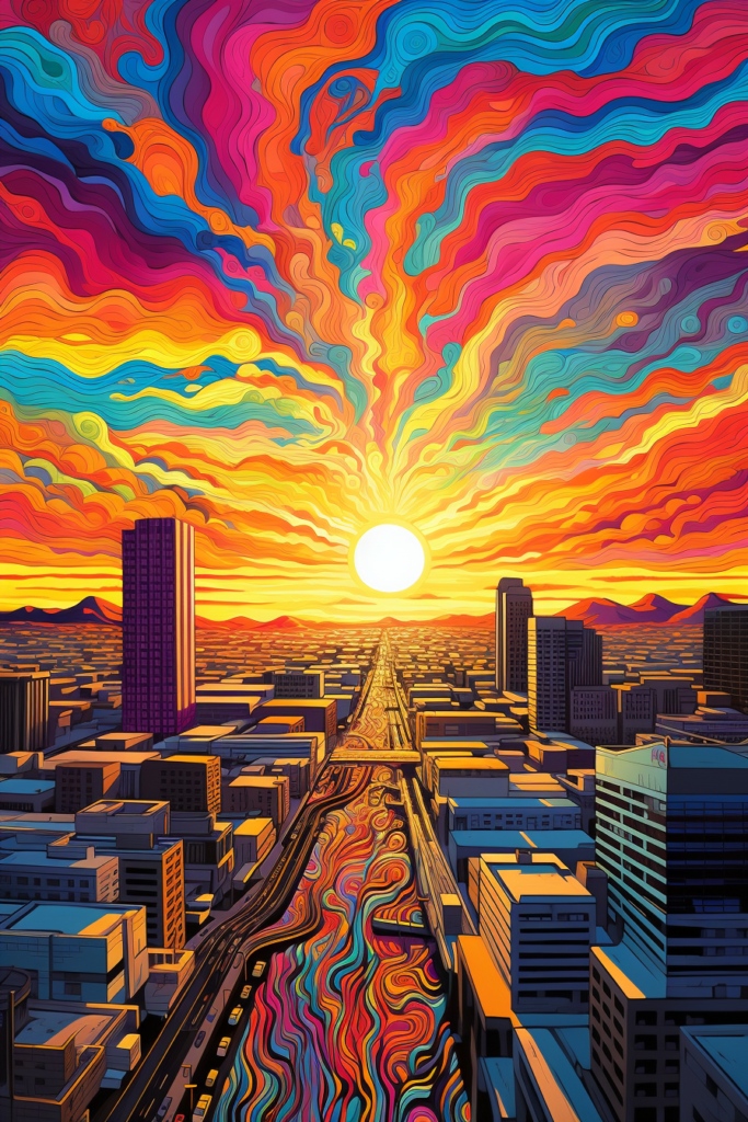 Phoenix Pop Art Sunset - Midjourney - Default Resolution
