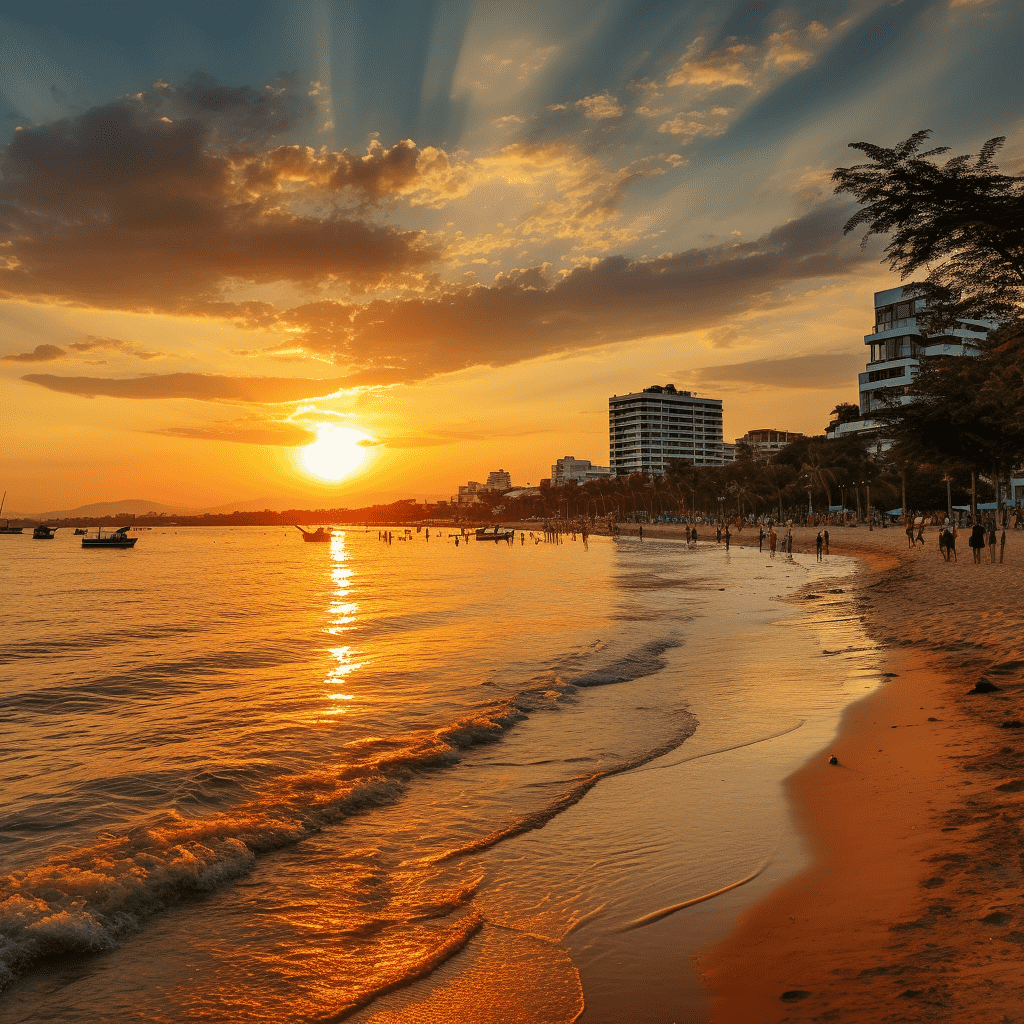 Pattaya, Thailand - Beach at Sunset