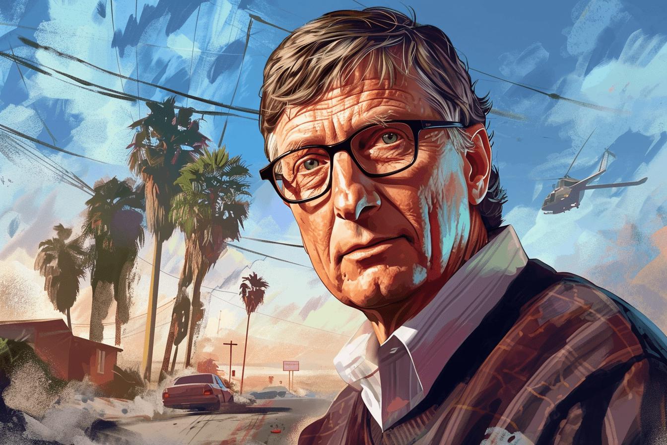 Midjourney v6 - Bill Gates as a GTA 5 Character