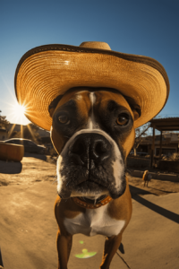 Midjourney Fisheye Lens - Boxer Dog