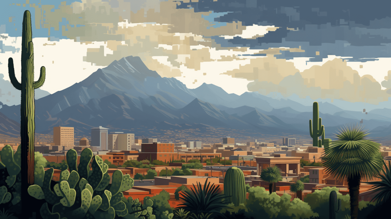 Phoenix Arizona Pixel Art - Midjourney