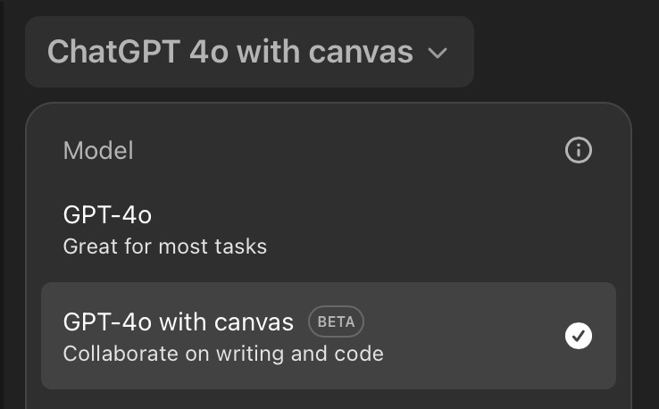 ChatGPT 4o with Canvas