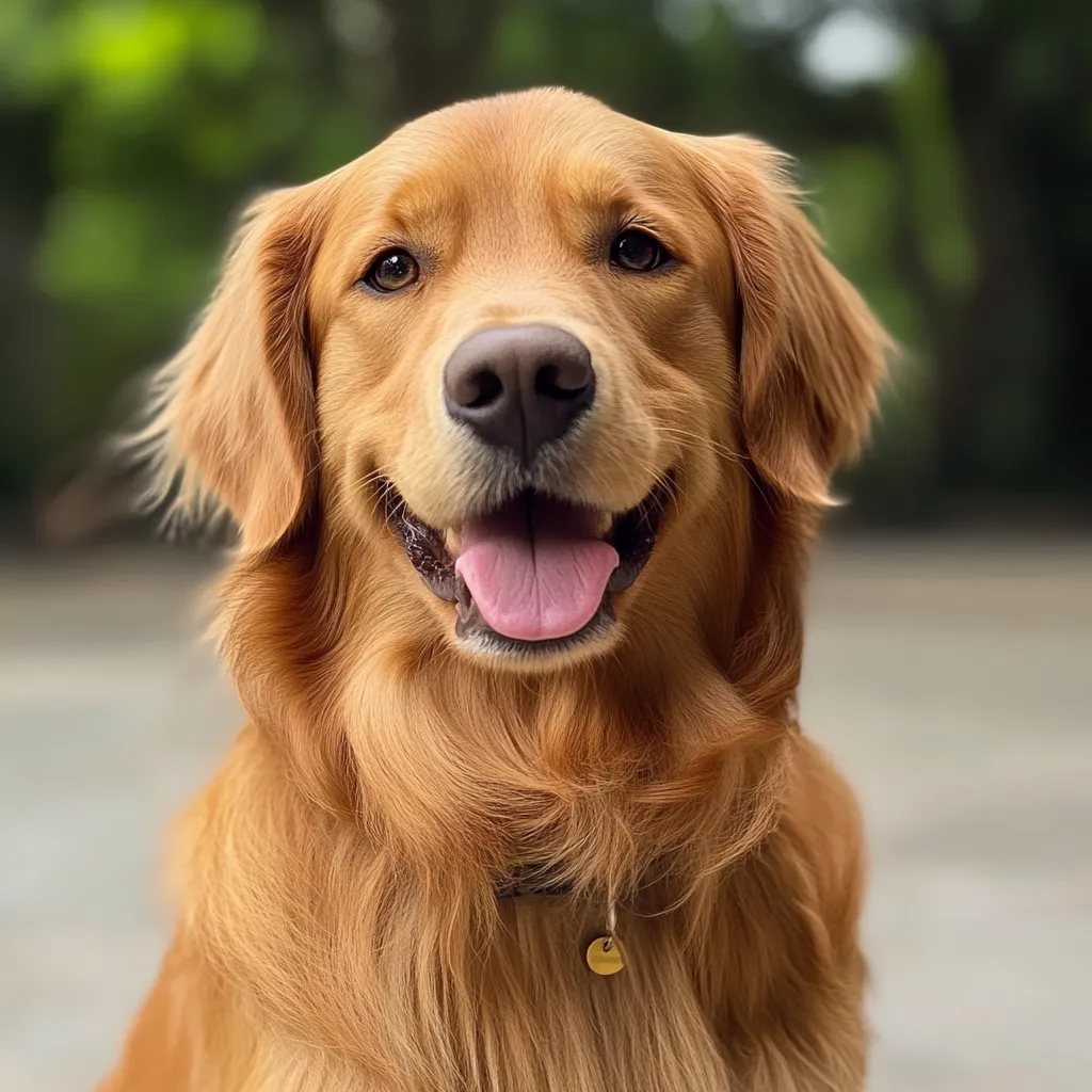 Smiling Golden Retriever Sitting