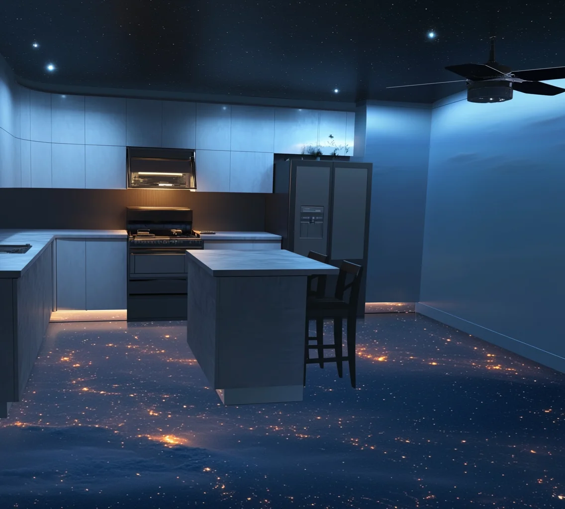 A trends kitchen floating in space