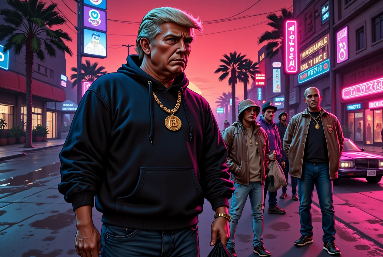 Donald Trump as a drug kingpin in LA - AI image from Venice