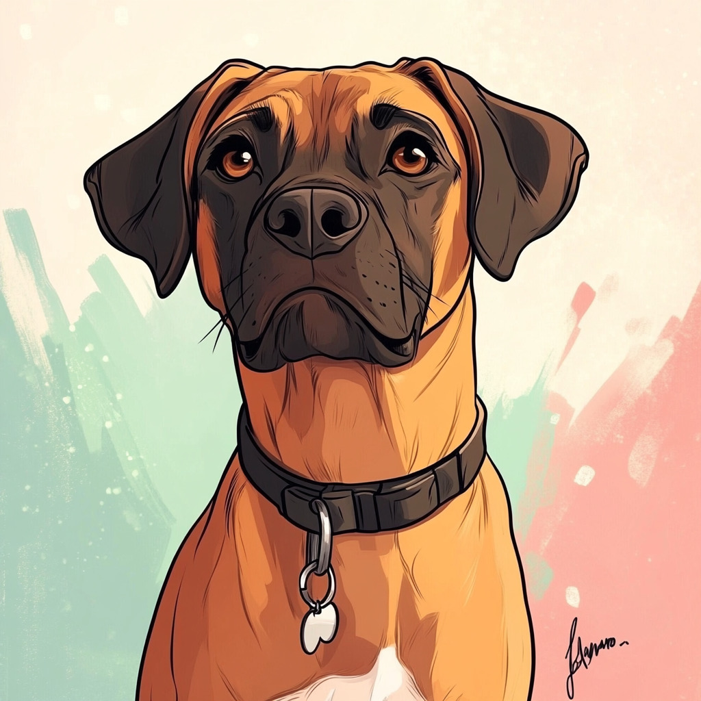 Boxer Dog Illustration SREF Code 1121