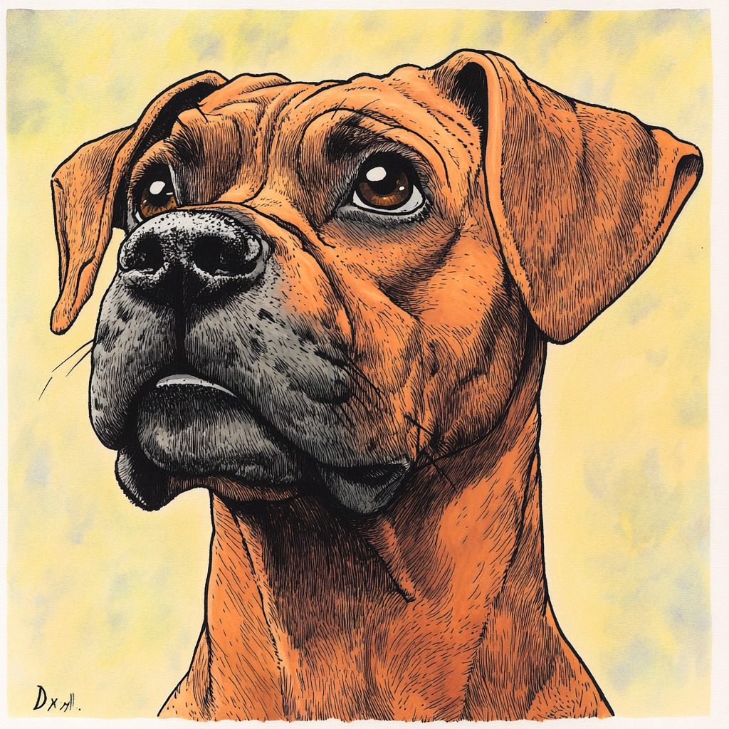 Boxer Dog Illustration SREF Code 1169