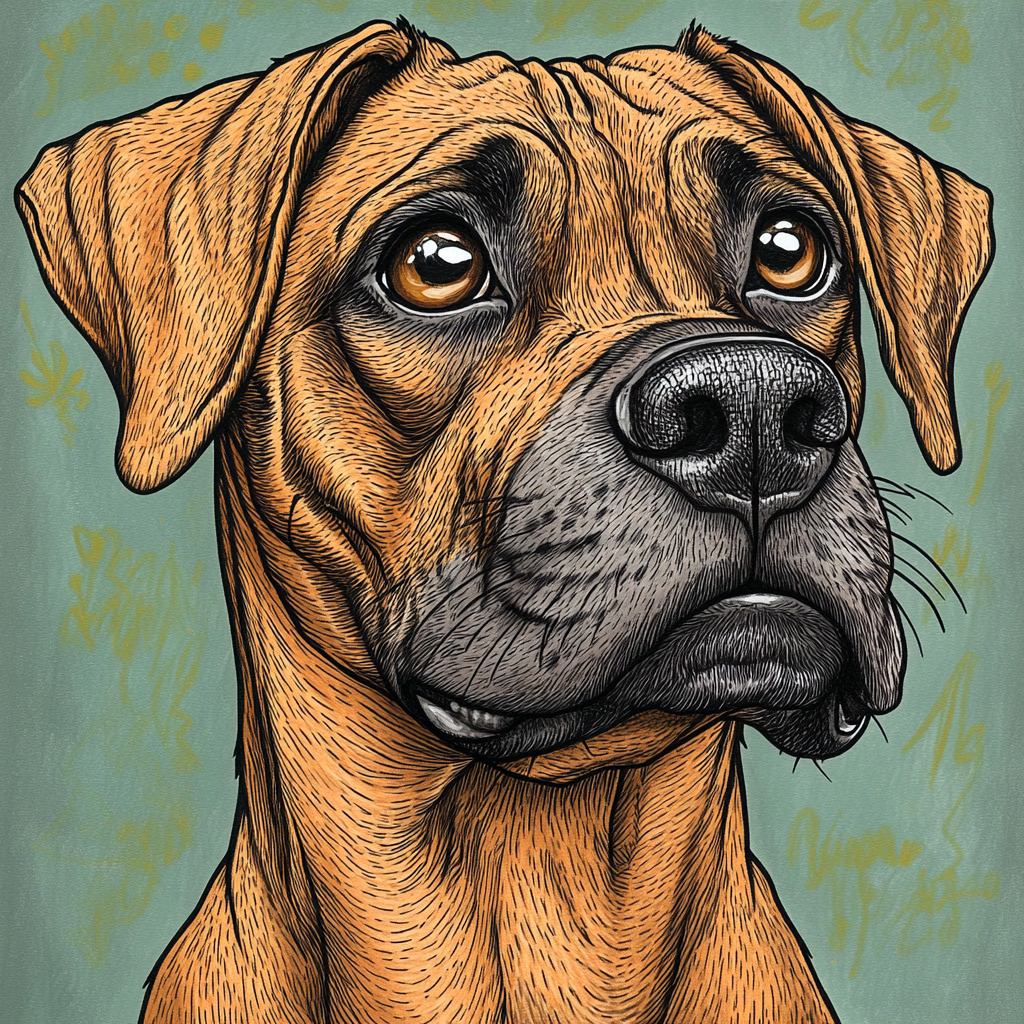 Boxer Dog Illustration SREF Code 310