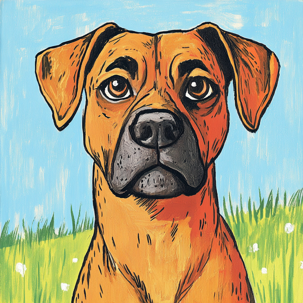 Boxer Dog Illustration SREF Code 463